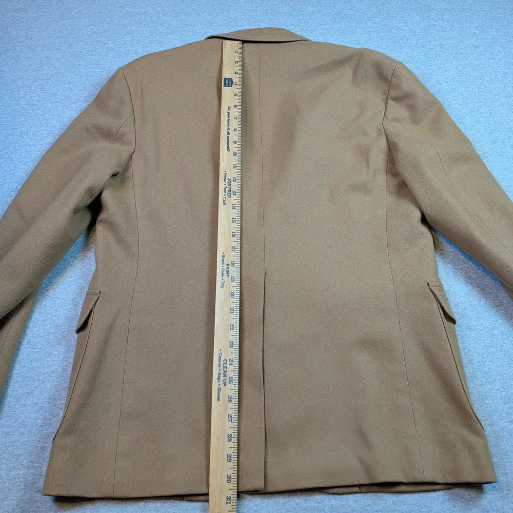 Pendleton Mens 42 Virgin Wool Blazer Camel Tan Crest Button Sport Coat USA Made